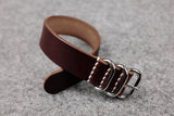 THOS Horween Chromexcel Burgundy 3 Ring Pass Through Leather Strap