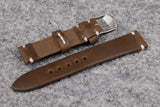 Horween Chromexcel Natural Unlined Side Stitch Leather Watch Strap