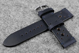 Horween Chromexcel Navy Unlined Racing Leather Watch Strap