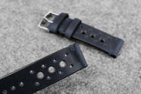 Horween Chromexcel Navy Unlined Racing Leather Watch Strap