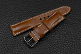 Italian Chestnut Half Padded Leather Watch Strap