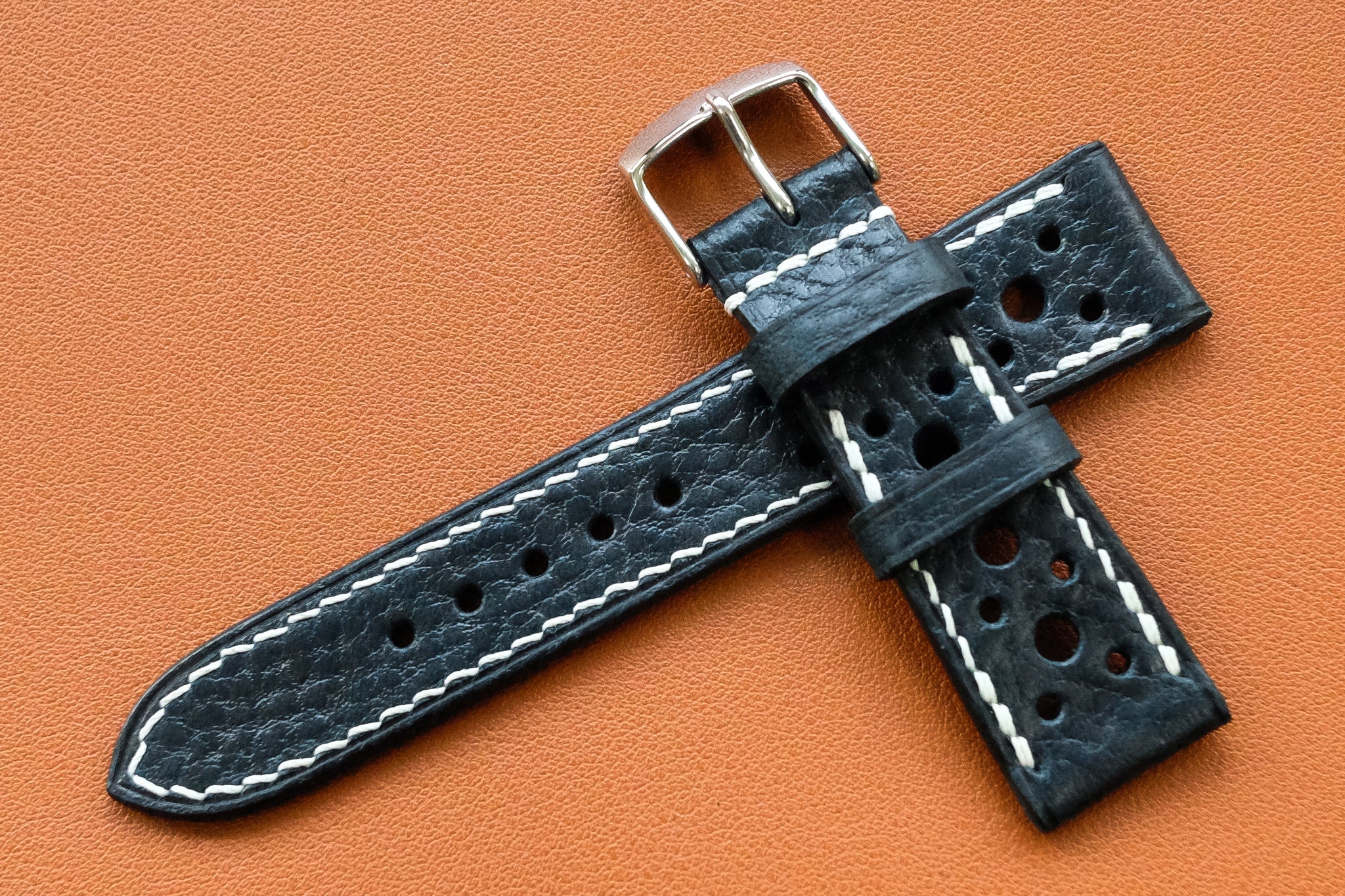 RM: Italian Espresso Racing Leather Watch Strap (22/20