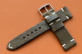 RM: Italian Embossed Olive Green Side Stitch Watch Strap (20/18)