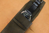 Italian Embossed Olive Single Watch Pouch