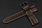 Italian Espresso Half Padded Leather Watch Strap