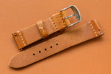 RM: Italian Textured Brown Unlined Top Stitch Watch Strap (20/18)