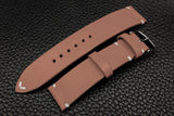 Italian Salmon Pink Side Stitch Leather Watch Strap