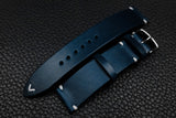Italian Blue Side Stitch Leather Watch Strap