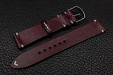 Italian Burgundy Side Stitch Leather Watch Strap