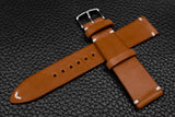 Italian Chestnut Side Stitch Leather Watch Strap