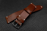 Italian Chocolate Side Stitch Leather Watch Strap