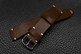 Italian Espresso Side Stitch Leather Watch Strap