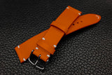 Italian Orange Side Stitch Leather Watch Strap
