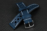 Italian Blue Racing Leather Watch Strap