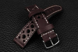 Italian Burgundy Racing Leather Watch Strap