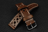 Italian Chocolate Racing Leather Watch Strap