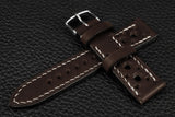 Italian Espresso Racing Leather Watch Strap