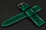 Italian Green Racing Leather Watch Strap