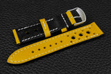 Italian Yellow Racing Leather Watch Strap