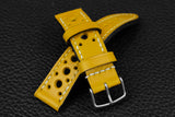 Italian Yellow Racing Leather Watch Strap