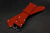 Italian Red Side Stitch Leather Watch Strap