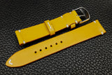 Italian Yellow Side Stitch Leather Watch Strap