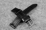 RM: Italian Black Full Stitch Leather Watch Strap (19/18)