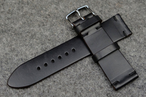 RM: Horween Chromexcel Black Unlined Leather Watch Strap (24/22)
