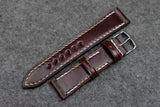 RM: Horween Shell Cordovan Colour 6 Full Stitch Leather Watch Strap (20/18)