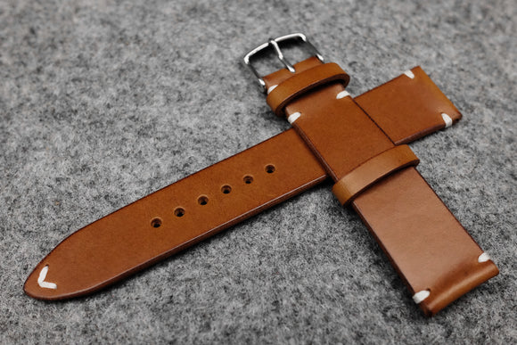 RM: Italian Chestnut Side Stitch Leather Watch Strap (22/20)