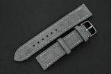 The House Of Straps | Italian Suede Cool Grey Full Stitch Leather Watch Strap