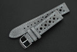 The House Of Straps | Italian Suede Cool Grey Racing Leather Watch Strap