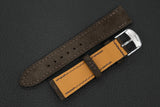 The House Of Straps | Italian Suede Dark Brown Full Stitch Leather Watch Strap