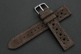 The House Of Straps | Italian Suede Dark Brown Racing Leather Watch Strap