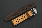 The House Of Straps | Italian Suede Dark Brown Racing Leather Watch Strap