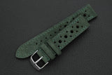 The House Of Straps | Italian Suede Moss Green Racing Leather Watch Strap