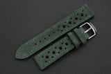 The House Of Straps | Italian Suede Moss Green Racing Leather Watch Strap