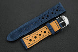 The House Of Straps | Italian Suede Navy Blue Racing Leather Watch Strap